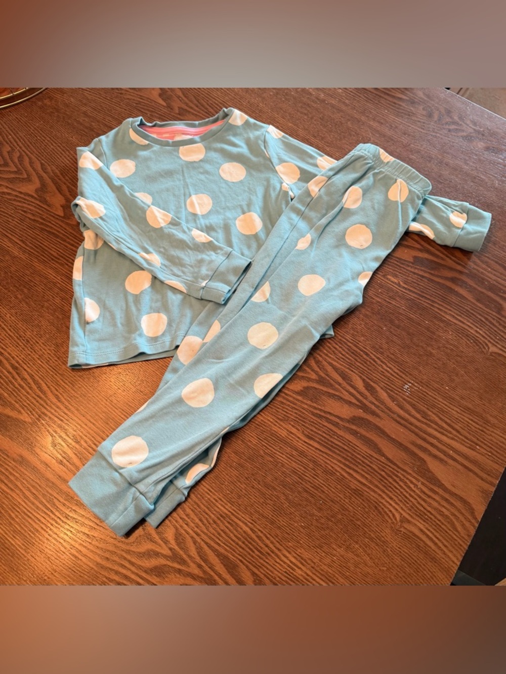 Classic Light Blue Polka Dot Kids Pajama Set